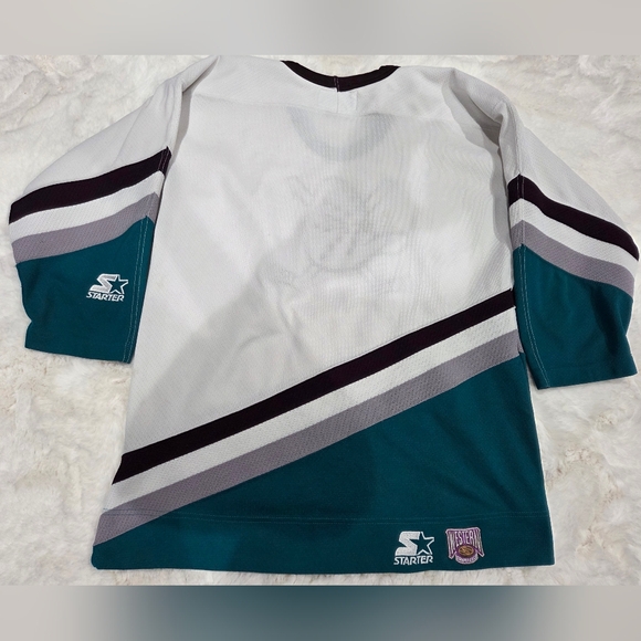 90s Mighty Ducks of Anaheim Starter home hockey jersey Mens XL - Picture 5 of 5